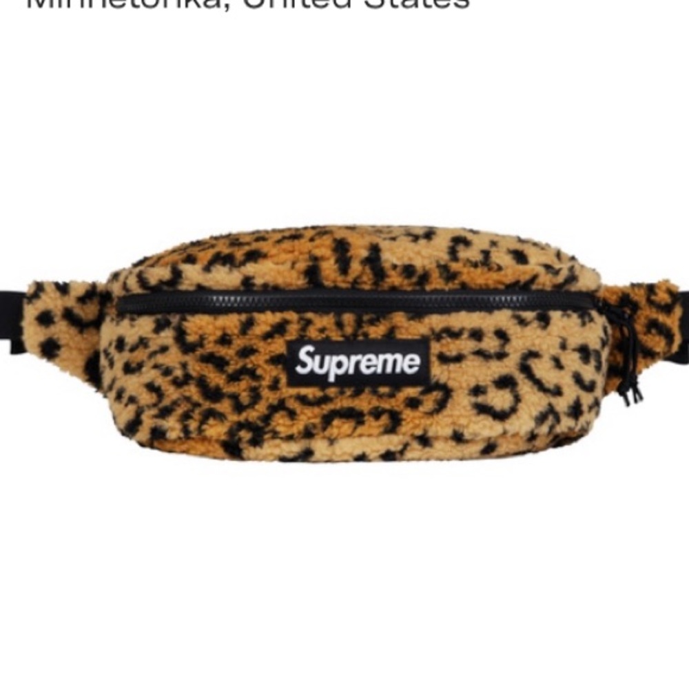 Supreme Leopard Fleece Waist Bag
